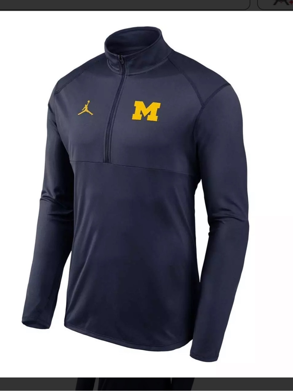 Jordan Navy Quarter-Zip Pullover with Yellow Logos